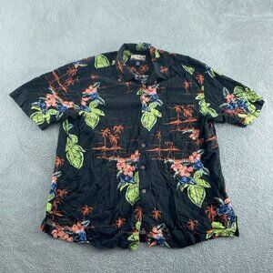 Havana Jacks Cafe Mens Hawaiian Shirt XL Floral Tropical Casual Button-Down 5067